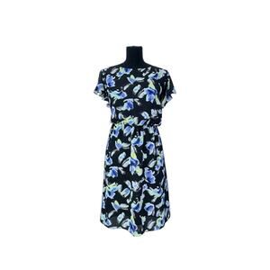 APT. 9 Blue Floral Knee-Length Dress - Women's Large